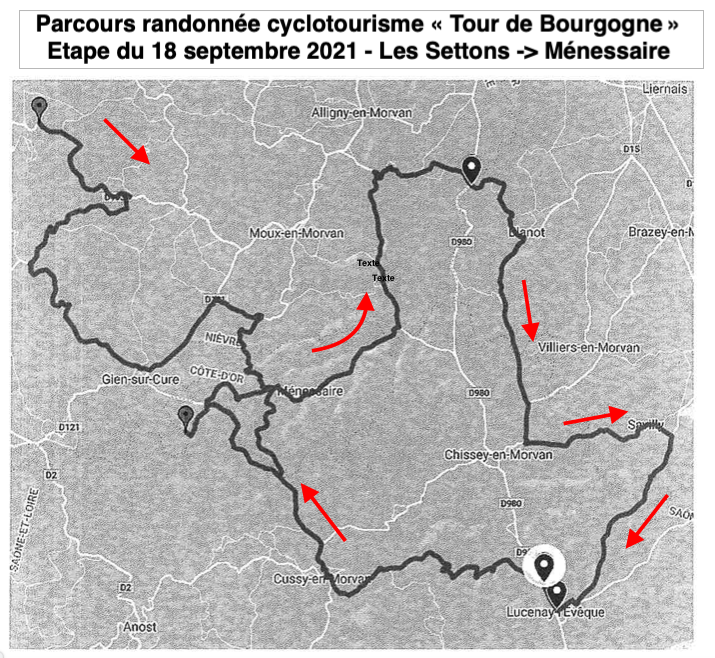 Carte tour de Bourgogne