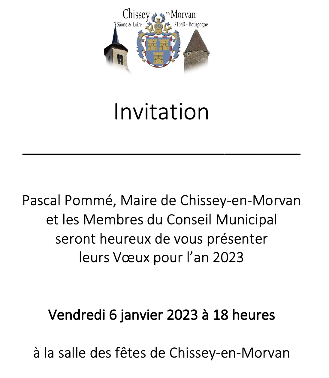 Invitation voeux du Maire